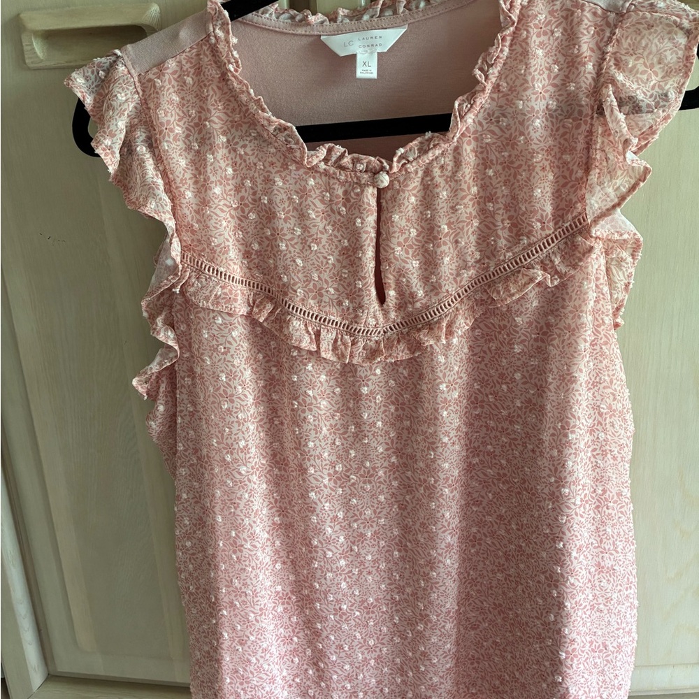LC Lauren Conrad babydoll ruffled top - Picture 2 of 8